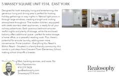 Printable PDF flyer of 5 Massey Square Unit 1514. Basic Postcard