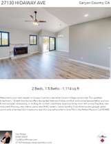Printable PDF flyer of 27130 Hidaway Ave, 6. Main Photo & Short Description