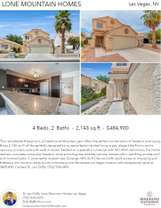 Printable PDF flyer of Lone Mountain Homes. 4 Photos & Short Description
