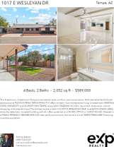 Printable PDF flyer of 1017 E Wesleyan Dr. 4 Photos & Short Description