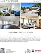 Printable PDF flyer of 36840 W Oliveto Ave. 4 Photos & Short Description