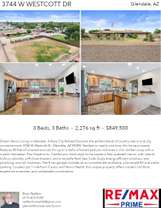 Printable PDF flyer of 3744 W Westcott Dr. 4 Photos & Short Description