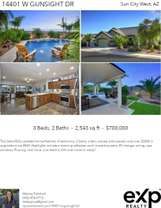 Printable PDF flyer of 14401 W Gunsight Dr. 4 Photos & Short Description