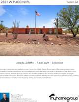 Printable PDF flyer of 2831 W Puccini Pl. Main Photo & Short Description