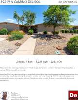 Printable PDF flyer of 19219 N Camino Del Sol. Main Photo & Short Description