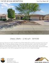 Printable PDF flyer of 14125 W Via Montoya. Main Photo & Short Description