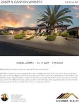 Printable PDF flyer of 20609 N Canyon Whisper Dr. Main Photo & Short Description