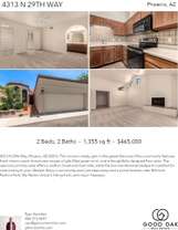 Printable PDF flyer of 4313 N 29th Way. 4 Photos & Short Description