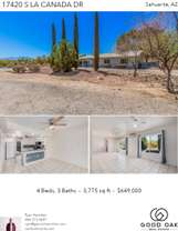 Printable PDF flyer of 17420 S La Cañada Dr. Photos & Basic Info
