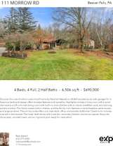 Printable PDF flyer of 111 Morrow Rd. Main Photo & Short Description