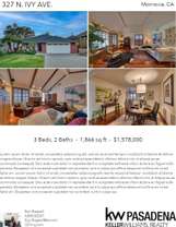 Printable PDF flyer of 327 North Ivy Avenue. 4 Photos & Short Description