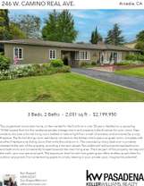 Printable PDF flyer of 246 West Camino Real Avenue. Main Photo & Short Description