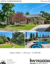 Printable PDF flyer of 430 N. Canyon Blvd., Monrovia. Photos & Basic Info