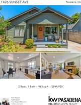 Printable PDF flyer of 1426 Sunset Ave., Pasadena, CA 91103. Photos & Basic Info
