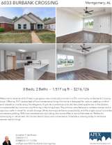Printable PDF flyer of Montgomery's New Active Senior Construction. 4 Photos & Short Description