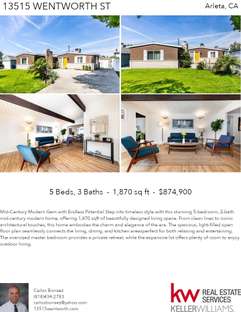 Printable PDF flyer of 13515 Wentworth St. 4 Photos & Short Description