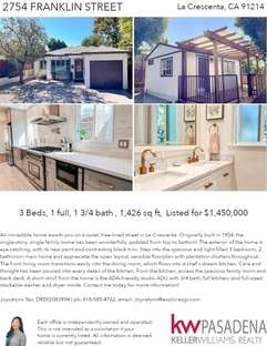 Printable PDF flyer of 2754 Franklin Street. 4 Photos & Short Description