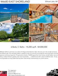 Printable PDF flyer of W6683 East Shoreland Road. 4 Photos & Short Description