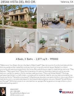 Printable PDF flyer of 28546 Vista Del Rio Dr.. 4 Photos & Short Description