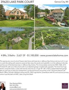 Printable PDF flyer of 39620 Lake Park Court. 4 Photos & Short Description