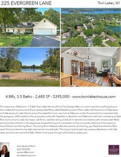 Printable PDF flyer of 225 Evergreen Lane. 4 Photos & Short Description