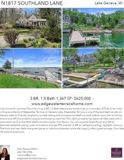 Printable PDF flyer of N1817 Southland Lane. 4 Photos & Short Description