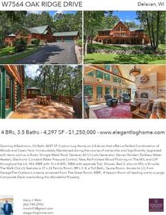 Printable PDF flyer of W7564 Oak Ridge Drive. 4 Photos & Short Description