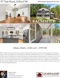 Printable PDF flyer of LAKES REGION OF NEW HAMPSHIRE. 4 Photos & Short Description