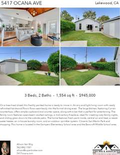 Printable PDF flyer of 5417 Ocana Ave. 4 Photos & Short Description