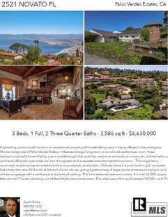 Printable PDF flyer of 2521 Novato Pl. 4 Photos & Short Description