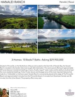 Printable PDF flyer of Hanalei Ranch. 4 Photos & Short Description