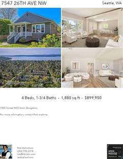 Printable PDF flyer of 7547 26th Ave NW. 4 Photos & Short Description
