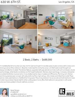 Printable PDF flyer of 630 W. 6th St., 302. 4 Photos & Short Description