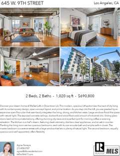 Printable PDF flyer of 645 W. 9th Street, 617. 4 Photos & Short Description