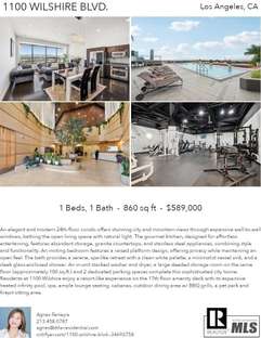 Printable PDF flyer of 1100 Wilshire Blvd., 2404. 4 Photos & Short Description