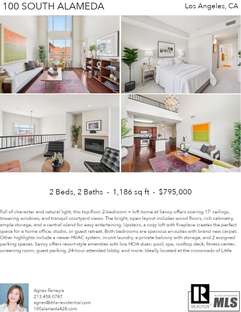 Printable PDF flyer of 100 South Alameda, Unit 428. 4 Photos & Short Description