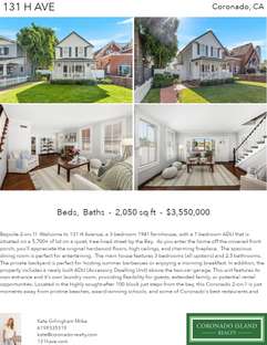 Printable PDF flyer of 131 H Ave. 4 Photos & Short Description