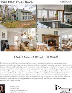Printable PDF flyer of 1081 High Falls Road. 4 Photos & Short Description