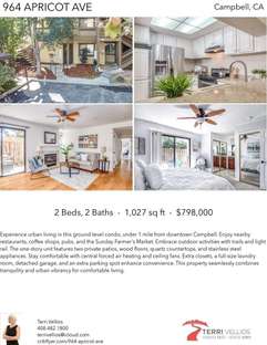 Printable PDF flyer of 964 Apricot Ave. 4 Photos & Short Description