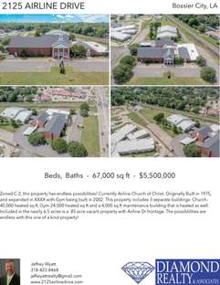 Printable PDF flyer of 2125 Airline Drive. 4 Photos & Short Description