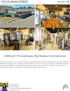 Printable PDF flyer of 192 SE Main Street. 4 Photos & Short Description