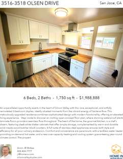 Printable PDF flyer of 3516-3518 Olsen Drive. Main Photo & Short Description
