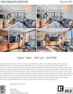 Printable PDF flyer of 530 Indian Grove, 318. 4 Photos & Short Description