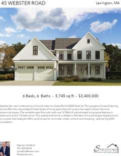 Printable PDF flyer of 45 Webster Road. Main Photo & Short Description
