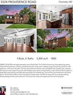 Printable PDF flyer of 5524 Providence Road. 4 Photos & Short Description