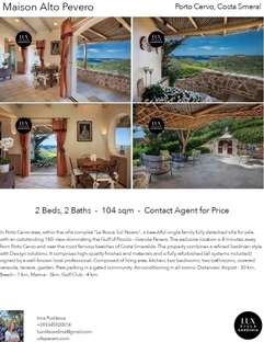 Printable PDF flyer of Alto Pevero Maison. 4 Photos & Short Description