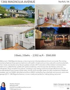 Printable PDF flyer of 1346 Magnolia Avenue. 4 Photos & Short Description