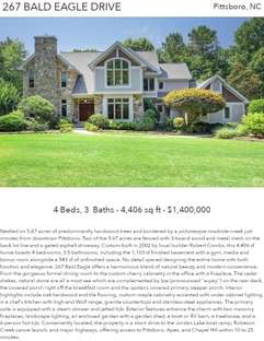 Printable PDF flyer of 267 Bald Eagle Drive. Main Photo & Short Description