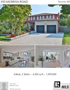 Printable PDF flyer of 395 Morrish Road. Photos & Basic Info
