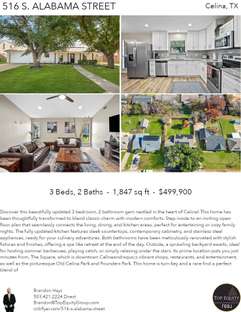 Printable PDF flyer of 516 S. Alabama Street. 4 Photos & Short Description